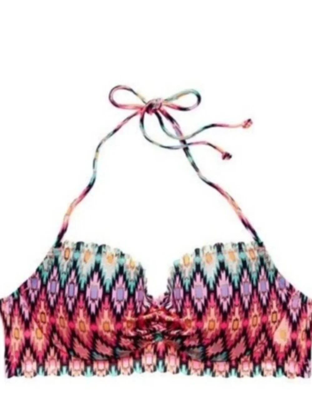 Victoria’s Secret | Warm Ikat Foil The Getaway Halter Bikini Top | Size 32C - Picture 2 of 10
